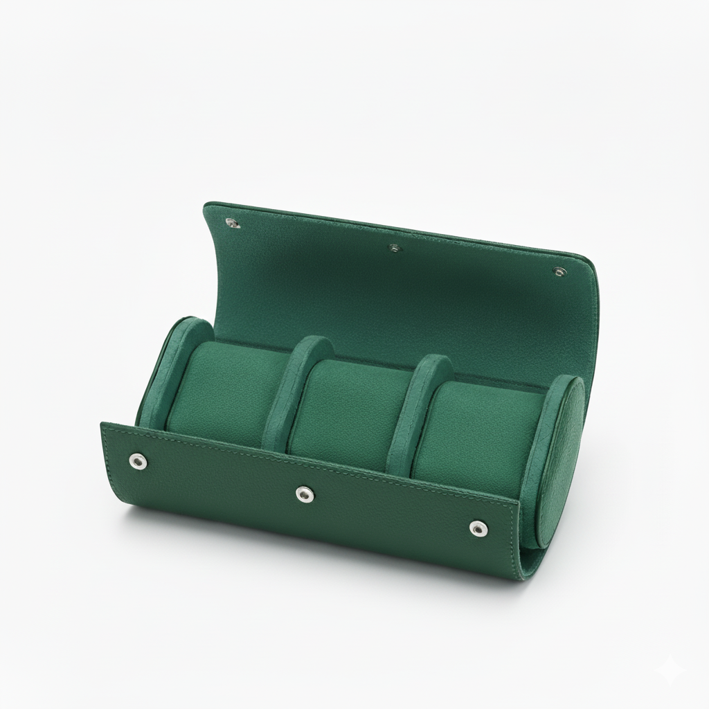 Premium Green Leather Case · 3 Slots - PaceUP