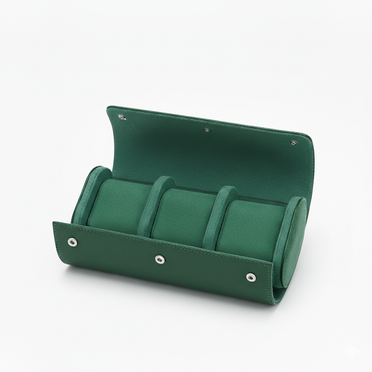 Premium Green Leather Case · 3 Slots - PaceUP