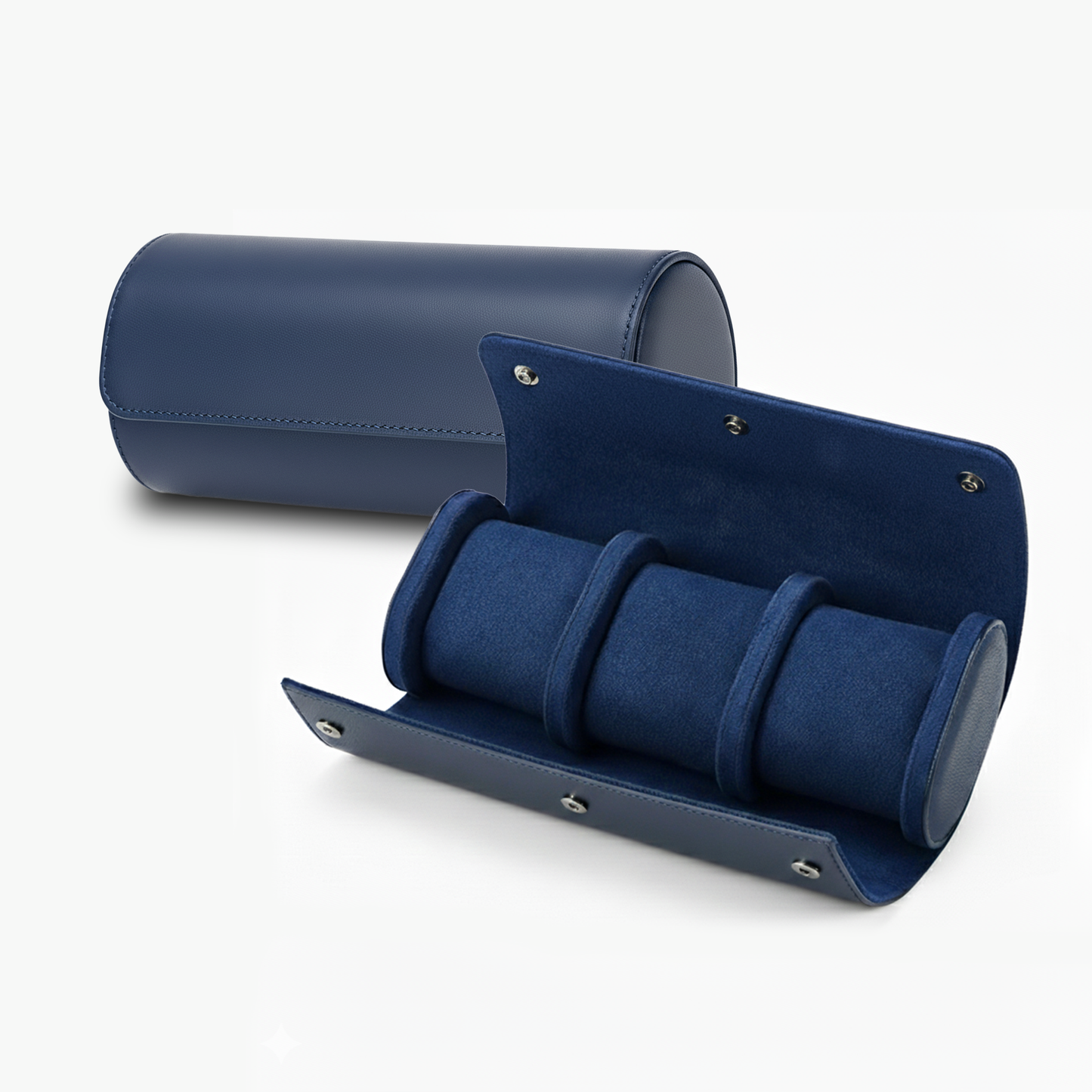 Premium Navy Blue Leather Case · 3 Slots - PaceUP